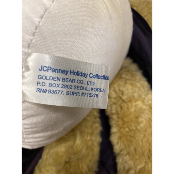 Vtg JC Penney Holiday Collection Victorian 27" Bear Plush Purple Velvet 2002 EUC - Picture 7 of 11